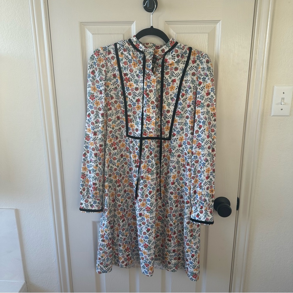 Liberty Floral Rita Long Sleeve Dress with Black Trim Size 36